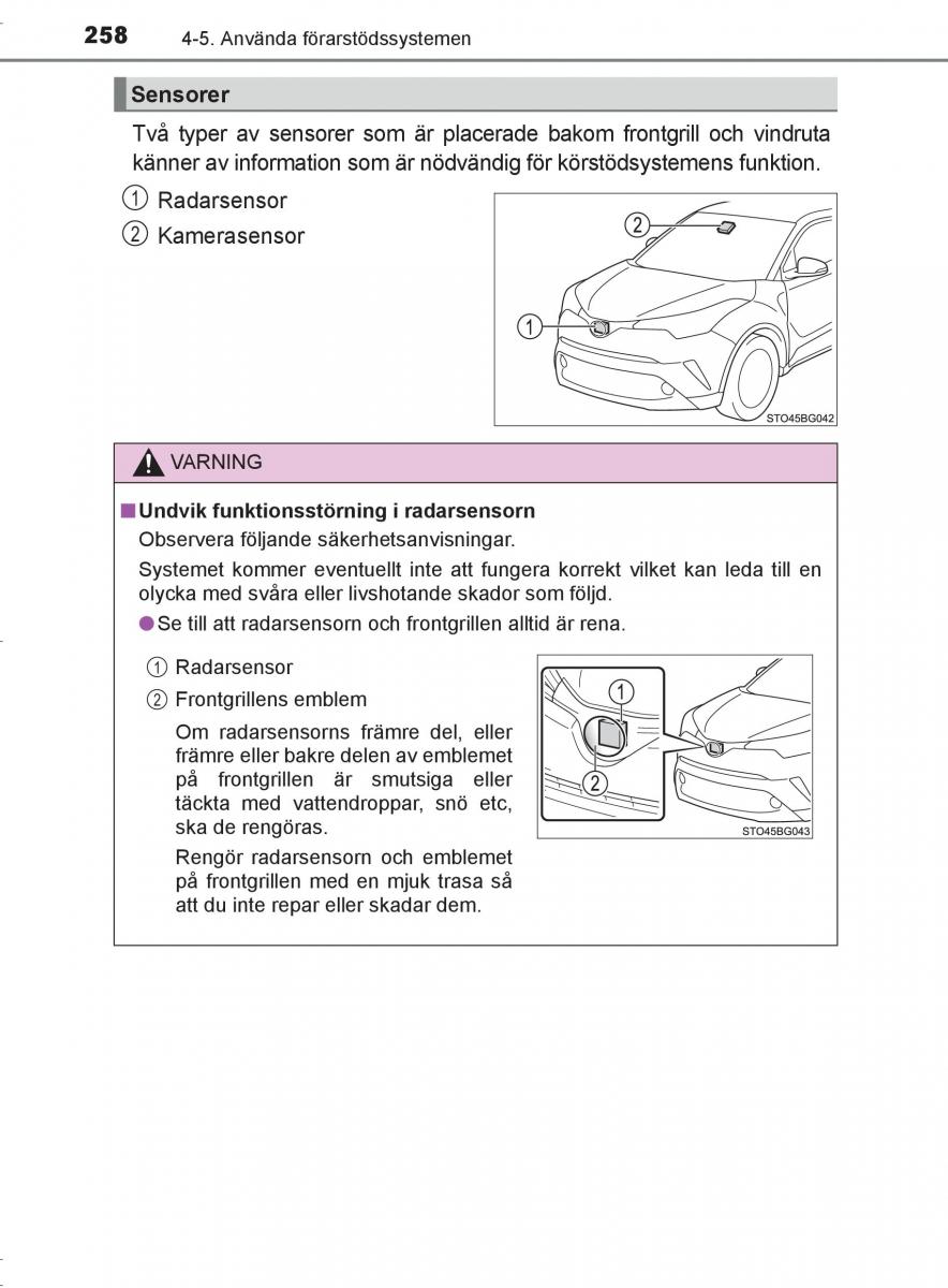 Toyota C HR instruktionsbok / page 258