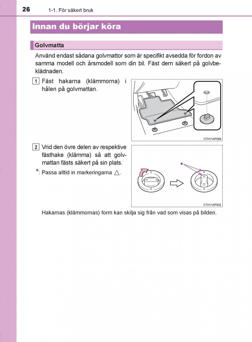 Toyota C HR instruktionsbok / page 26