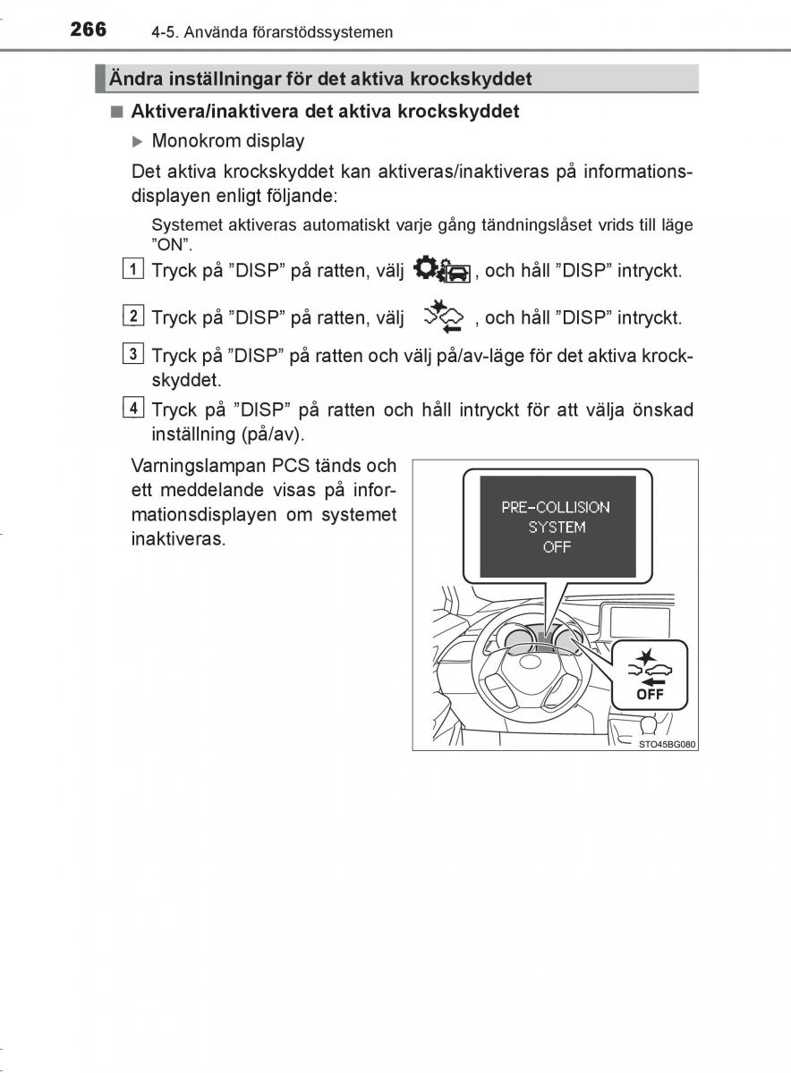 Toyota C HR instruktionsbok / page 266