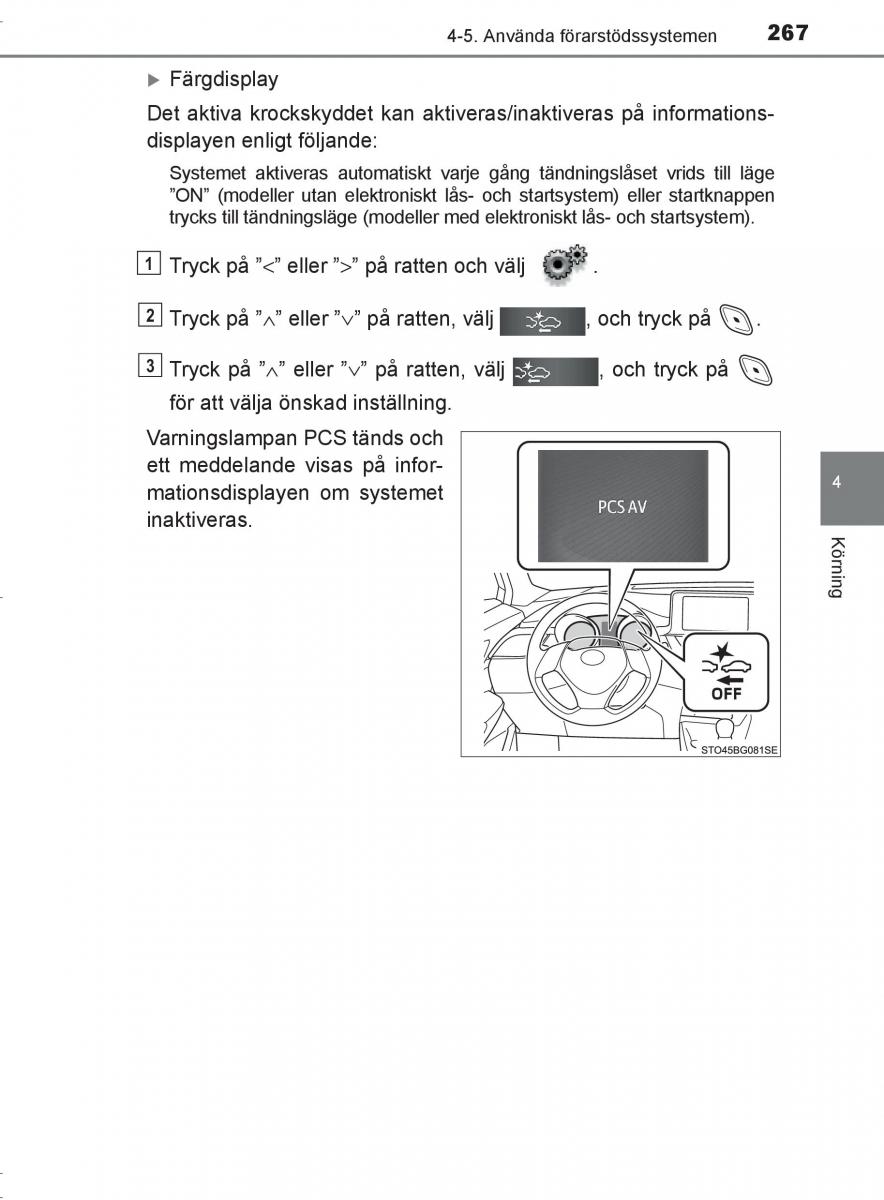 Toyota C HR instruktionsbok / page 267