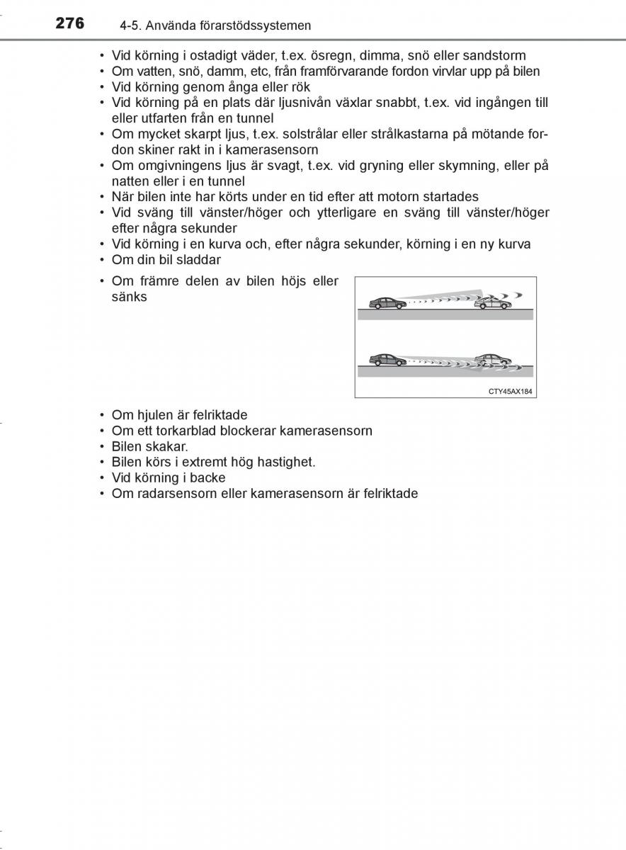 Toyota C HR instruktionsbok / page 276