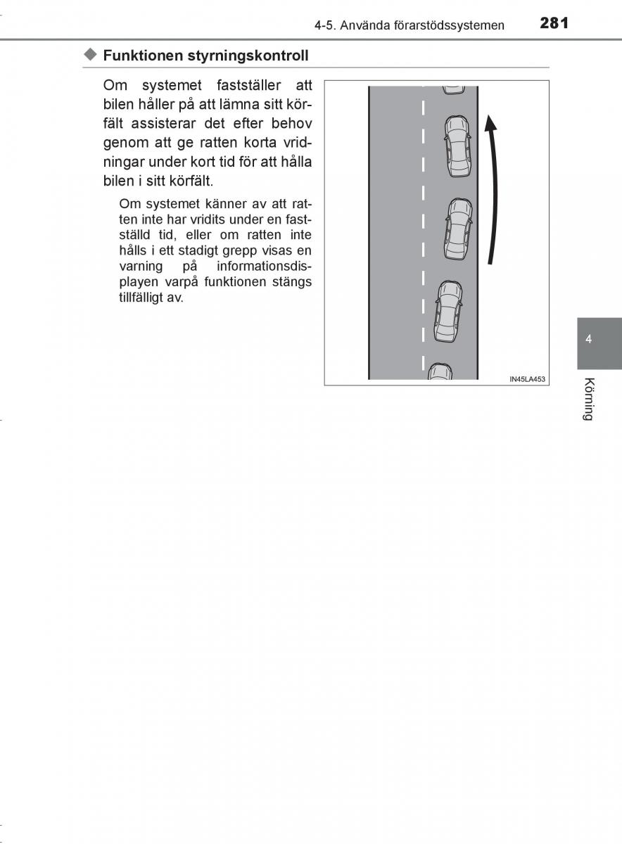 Toyota C HR instruktionsbok / page 281