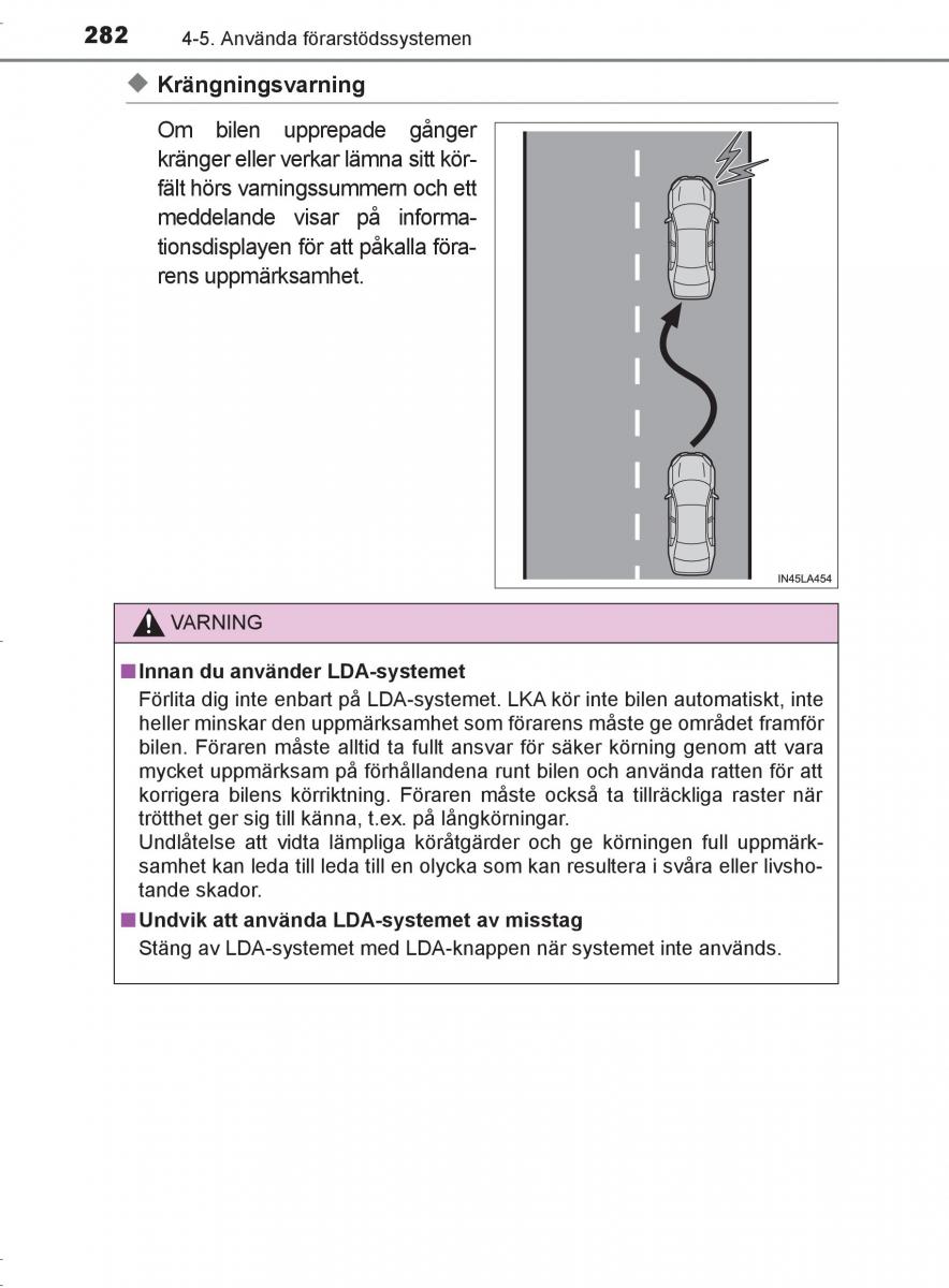 Toyota C HR instruktionsbok / page 282