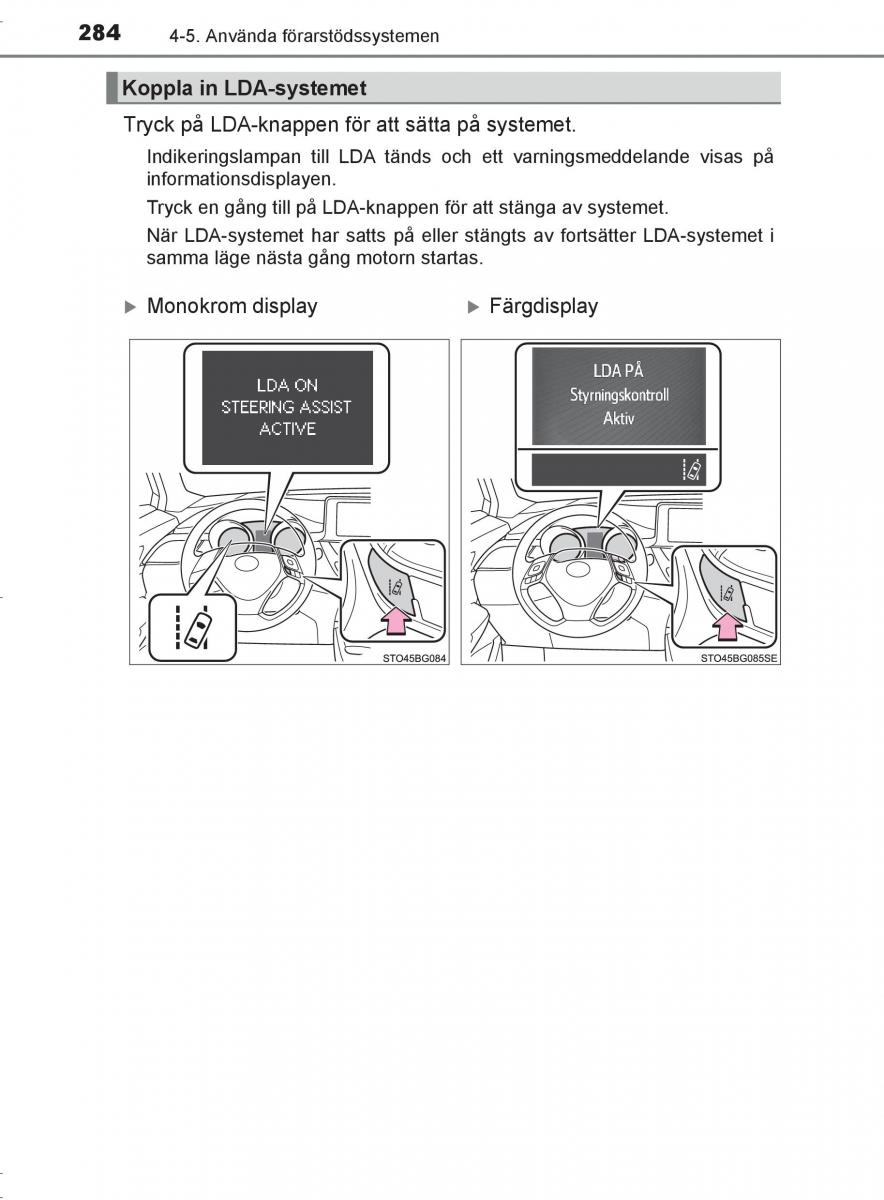 Toyota C HR instruktionsbok / page 284