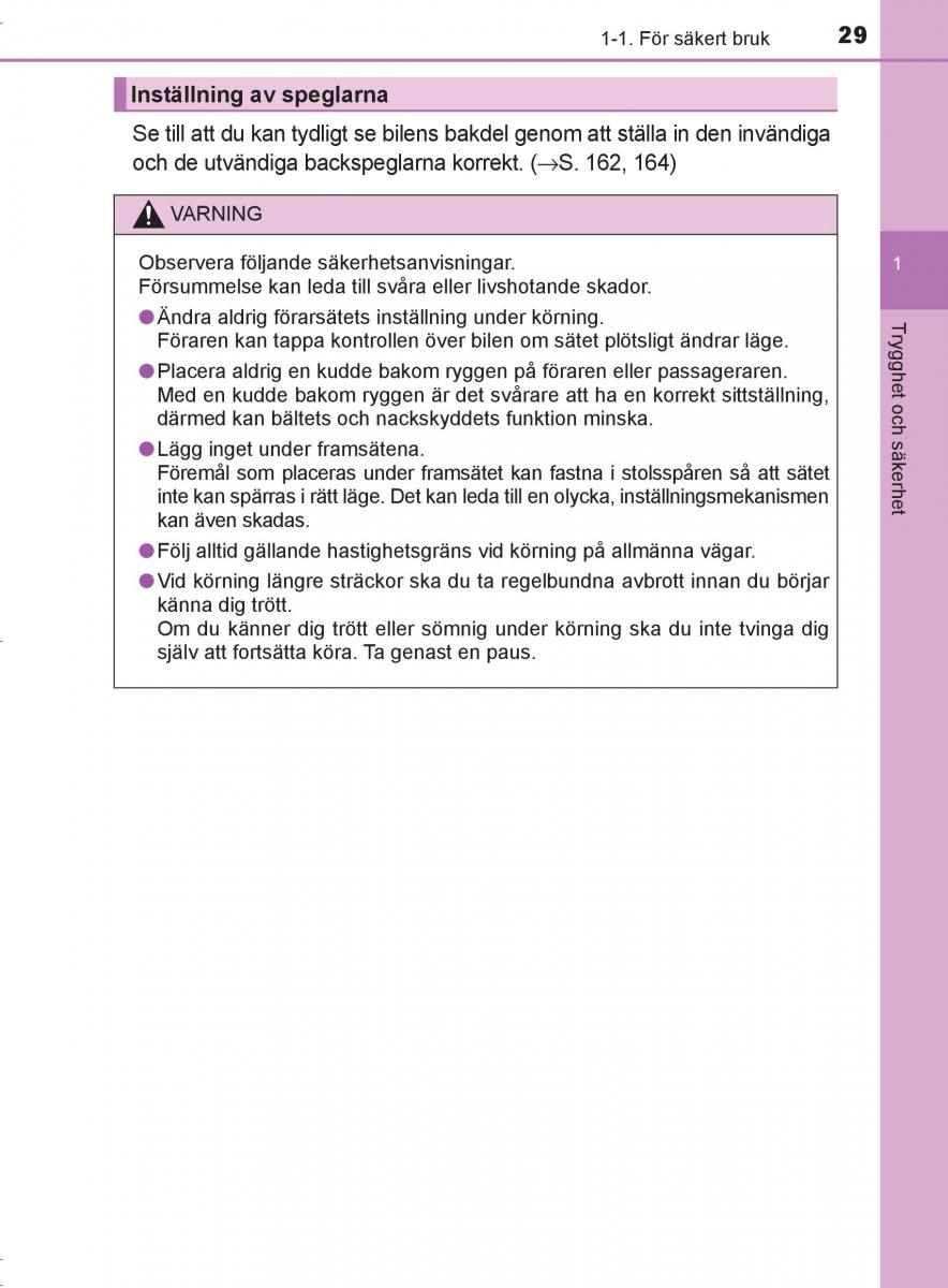 Toyota C HR instruktionsbok / page 29