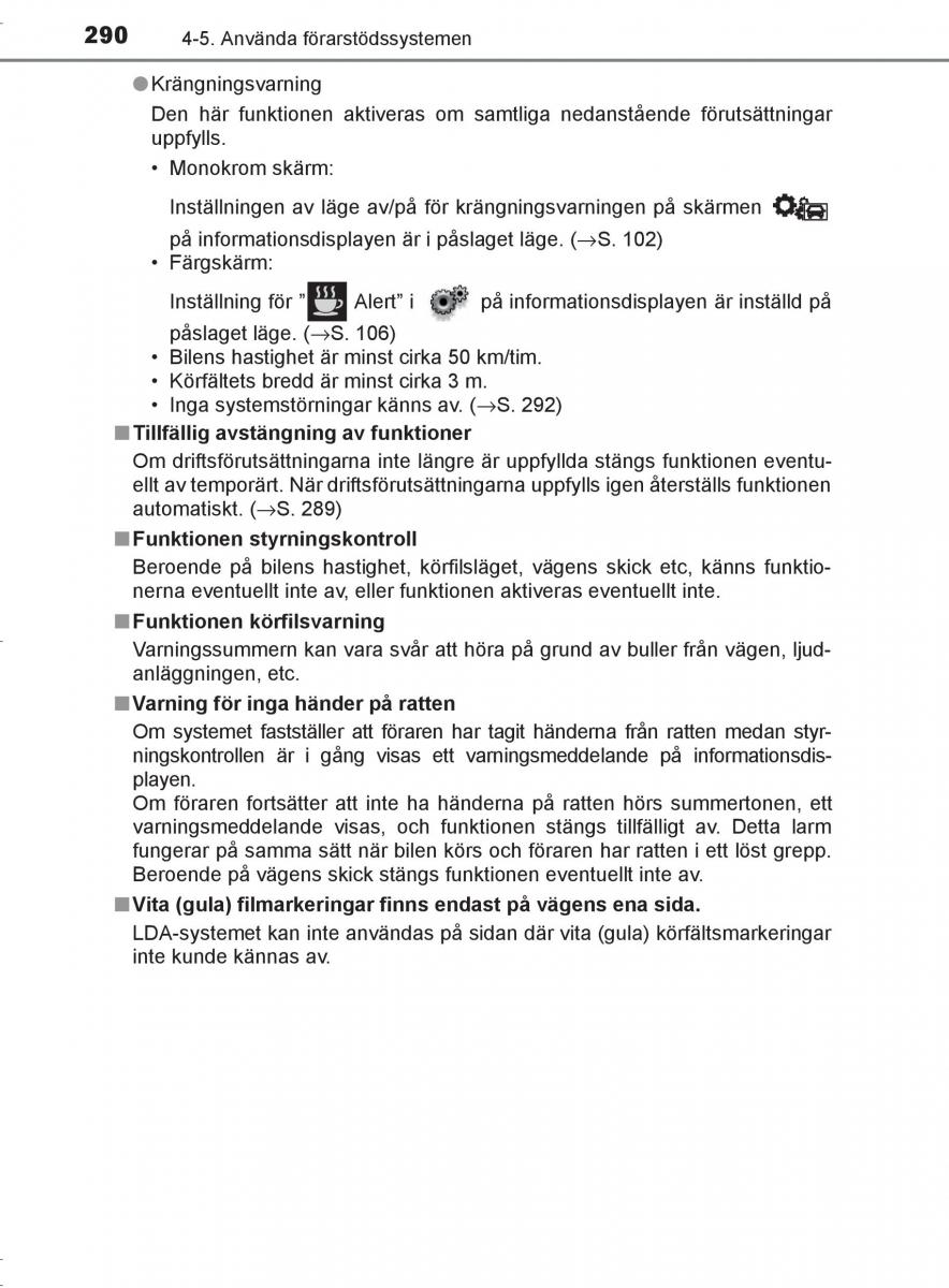 Toyota C HR instruktionsbok / page 290