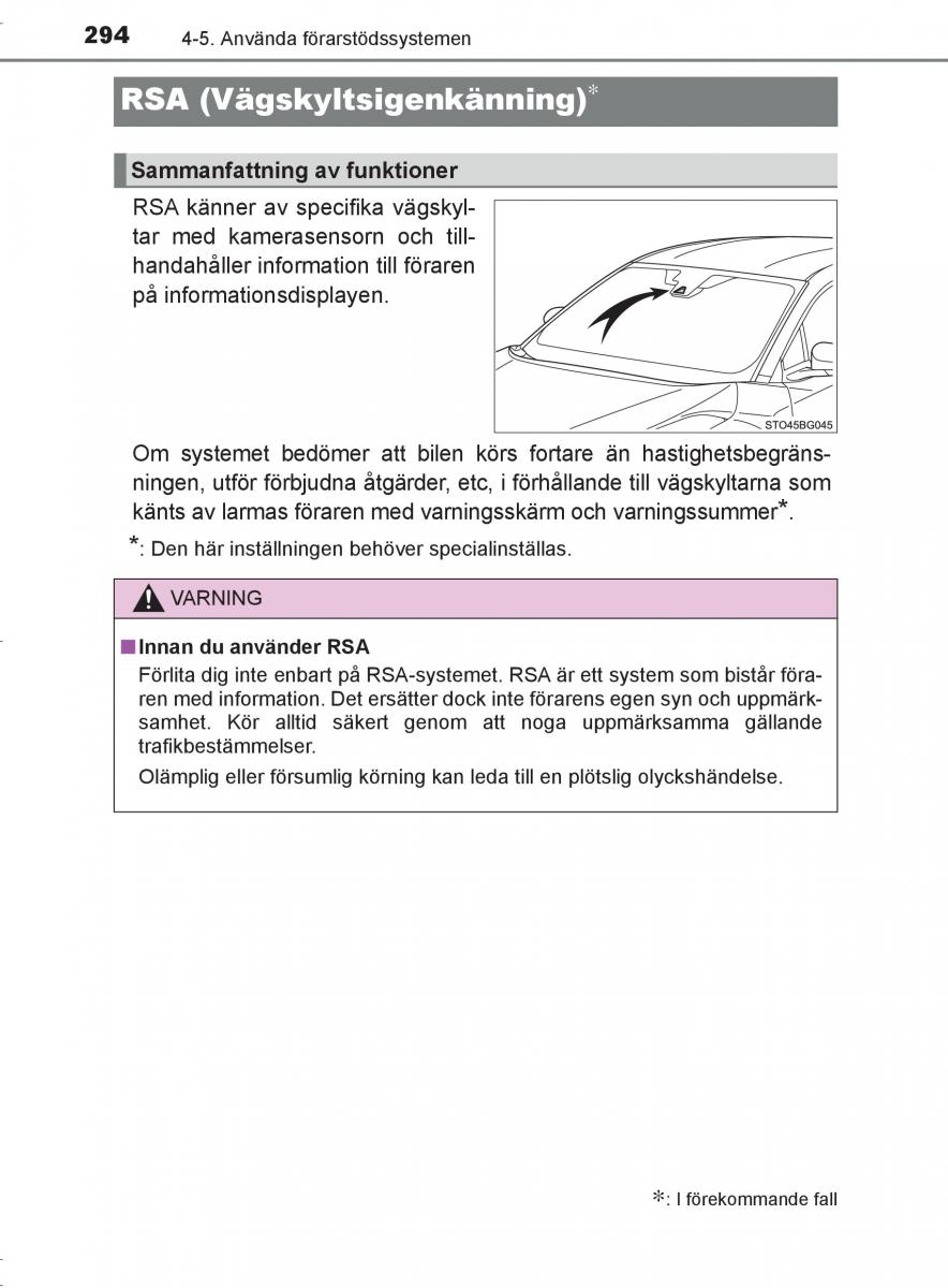 Toyota C HR instruktionsbok / page 294