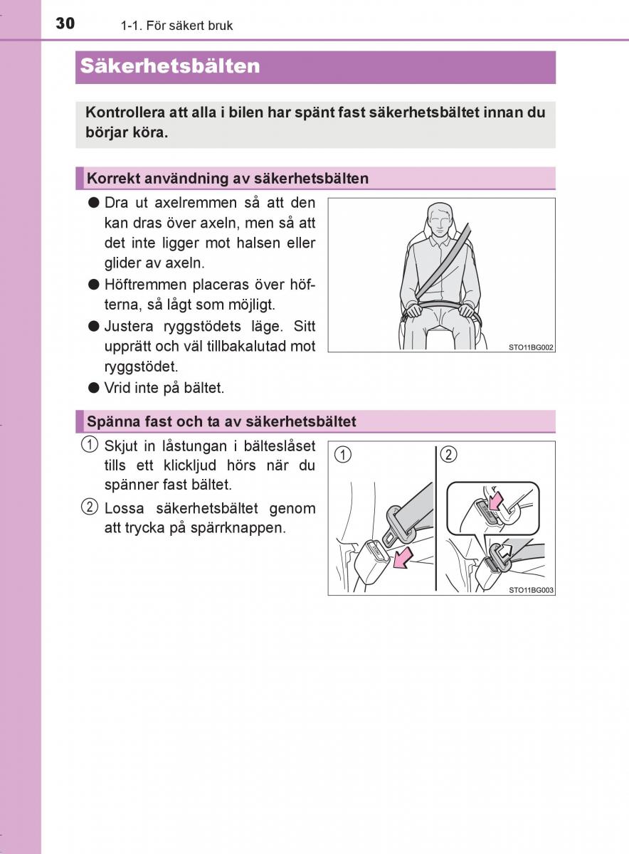 Toyota C HR instruktionsbok / page 30