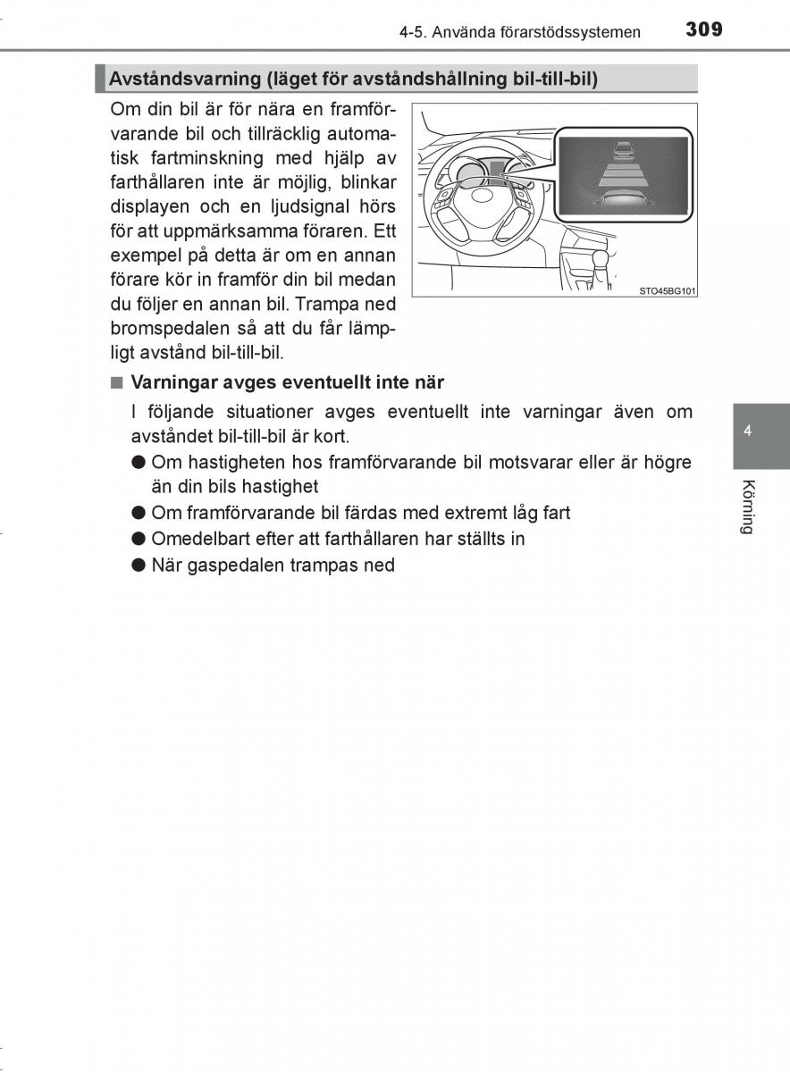 Toyota C HR instruktionsbok / page 309