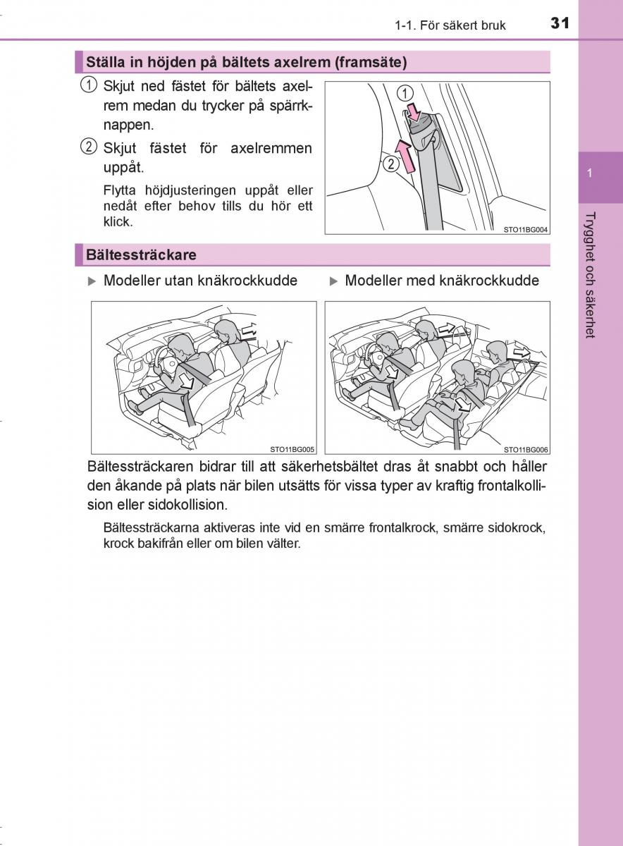 Toyota C HR instruktionsbok / page 31