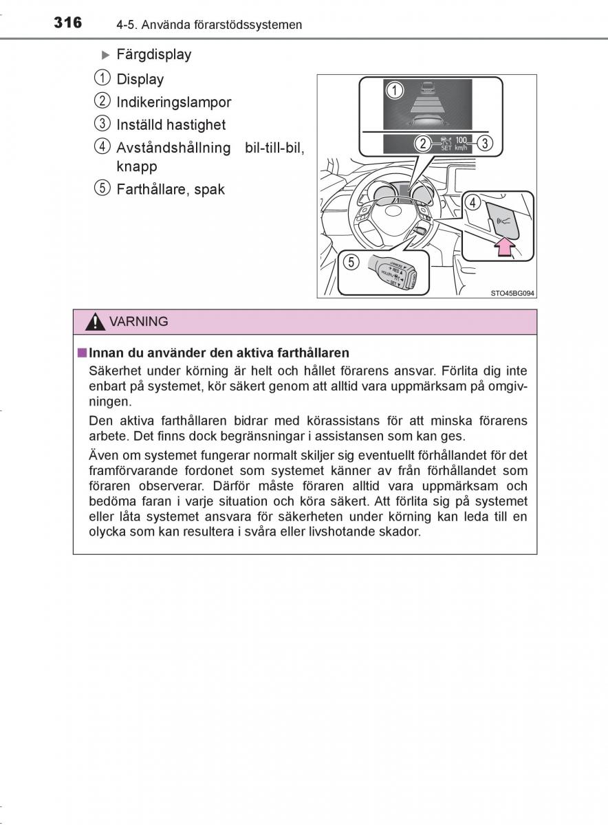 Toyota C HR instruktionsbok / page 316