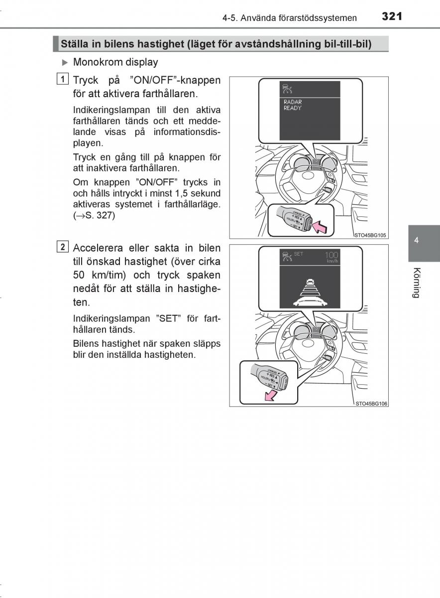 Toyota C HR instruktionsbok / page 321