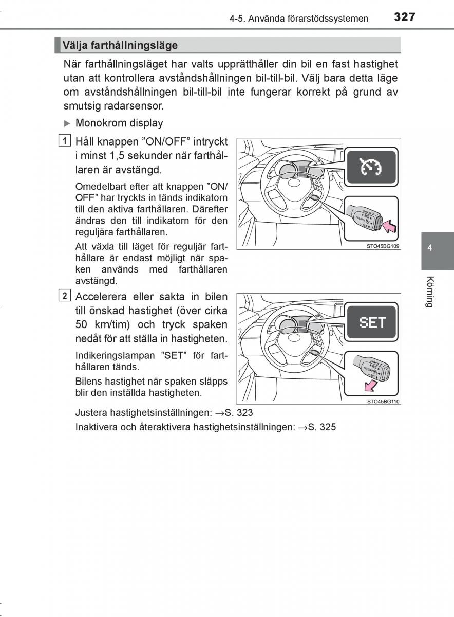 Toyota C HR instruktionsbok / page 327