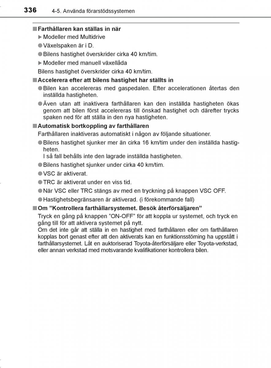 Toyota C HR instruktionsbok / page 336