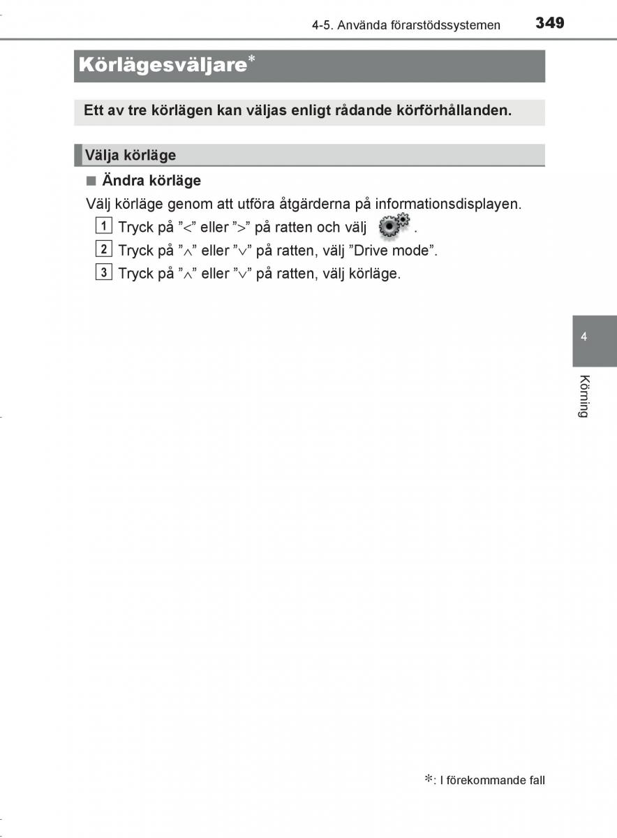 Toyota C HR instruktionsbok / page 349