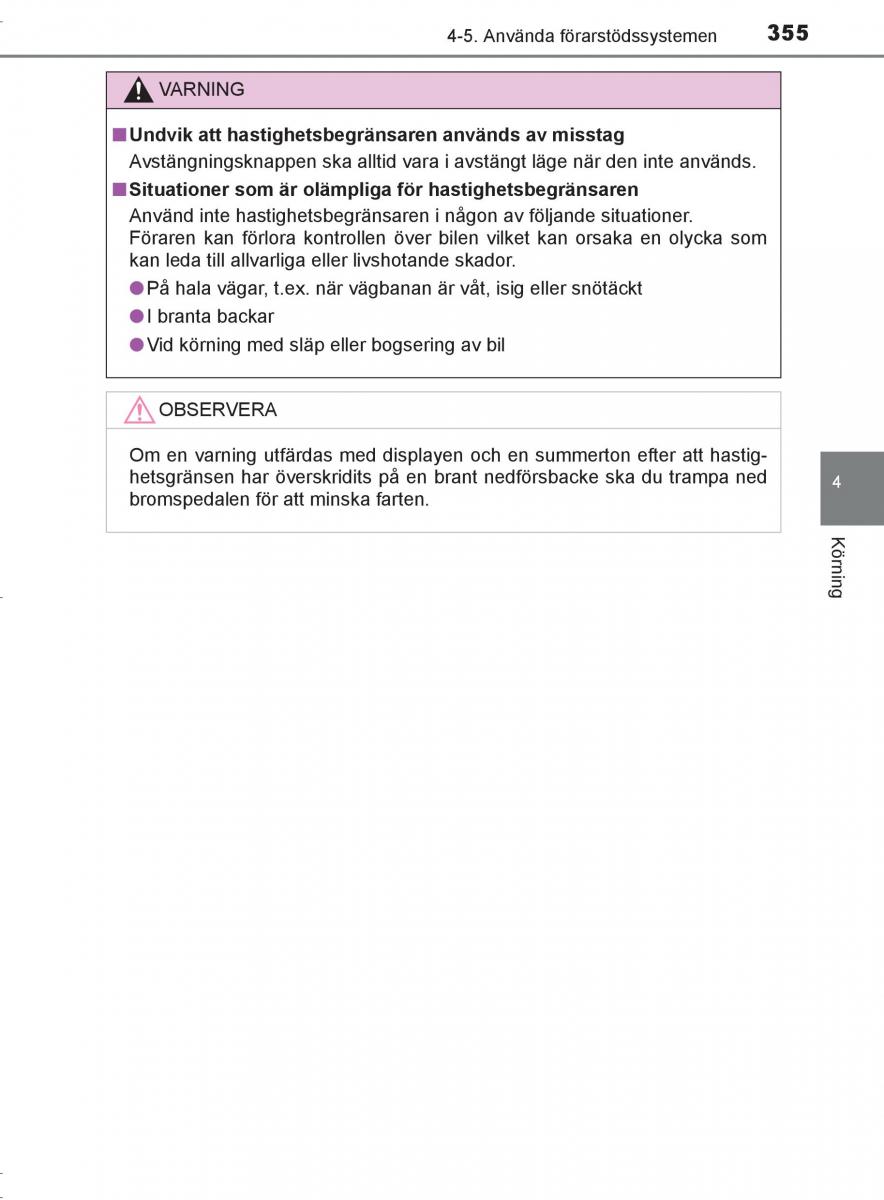 Toyota C HR instruktionsbok / page 355