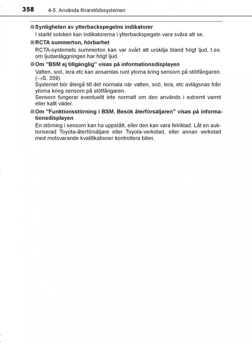 Toyota C HR instruktionsbok / page 358