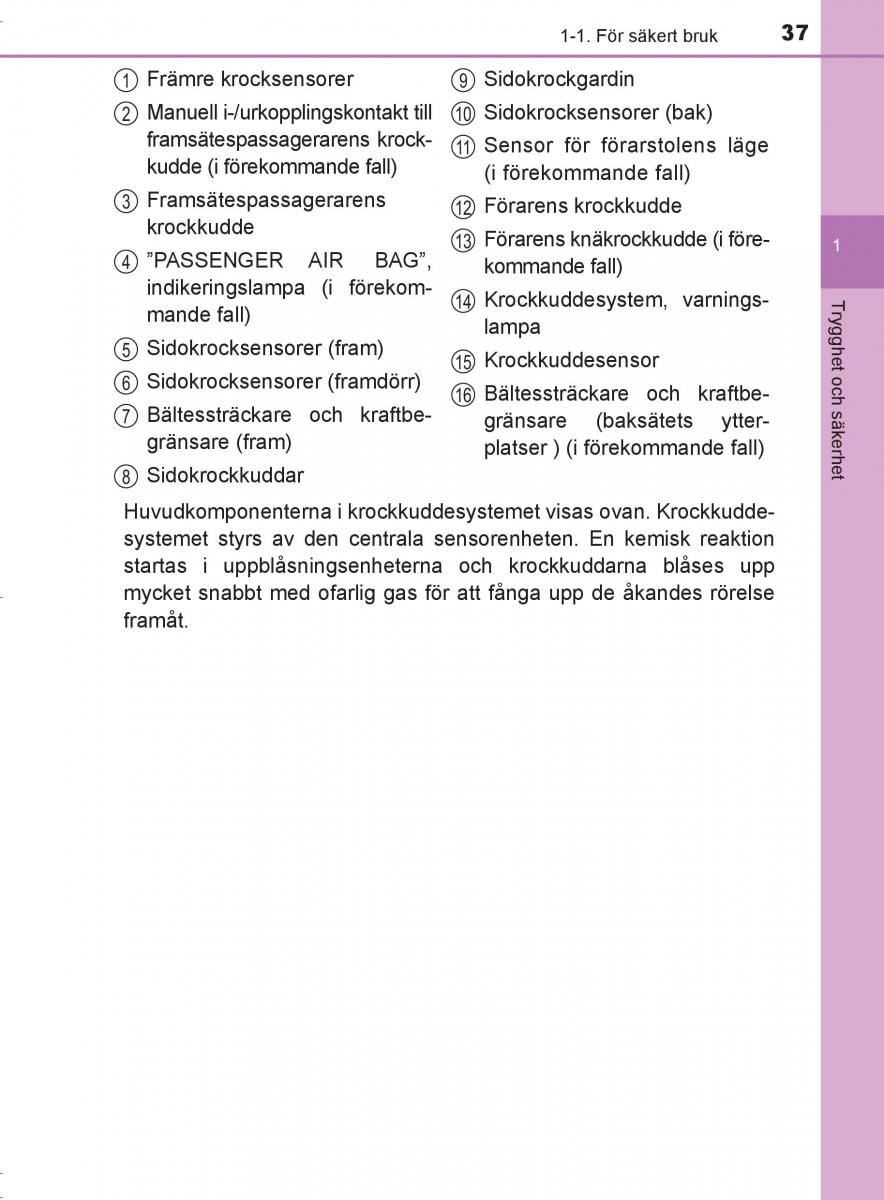 Toyota C HR instruktionsbok / page 37