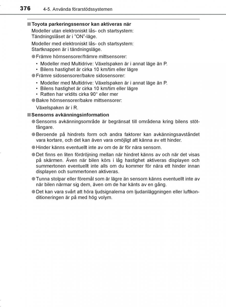 Toyota C HR instruktionsbok / page 376