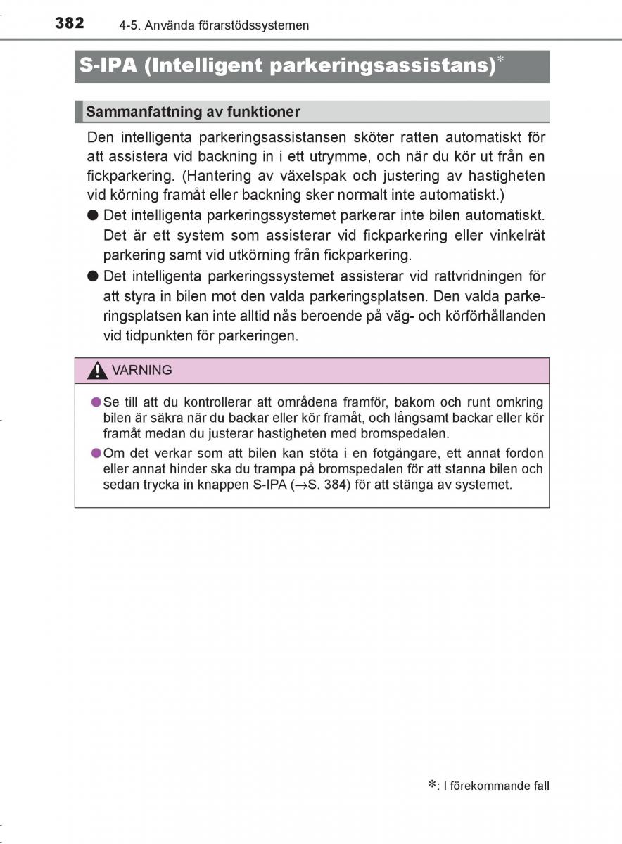 Toyota C HR instruktionsbok / page 382