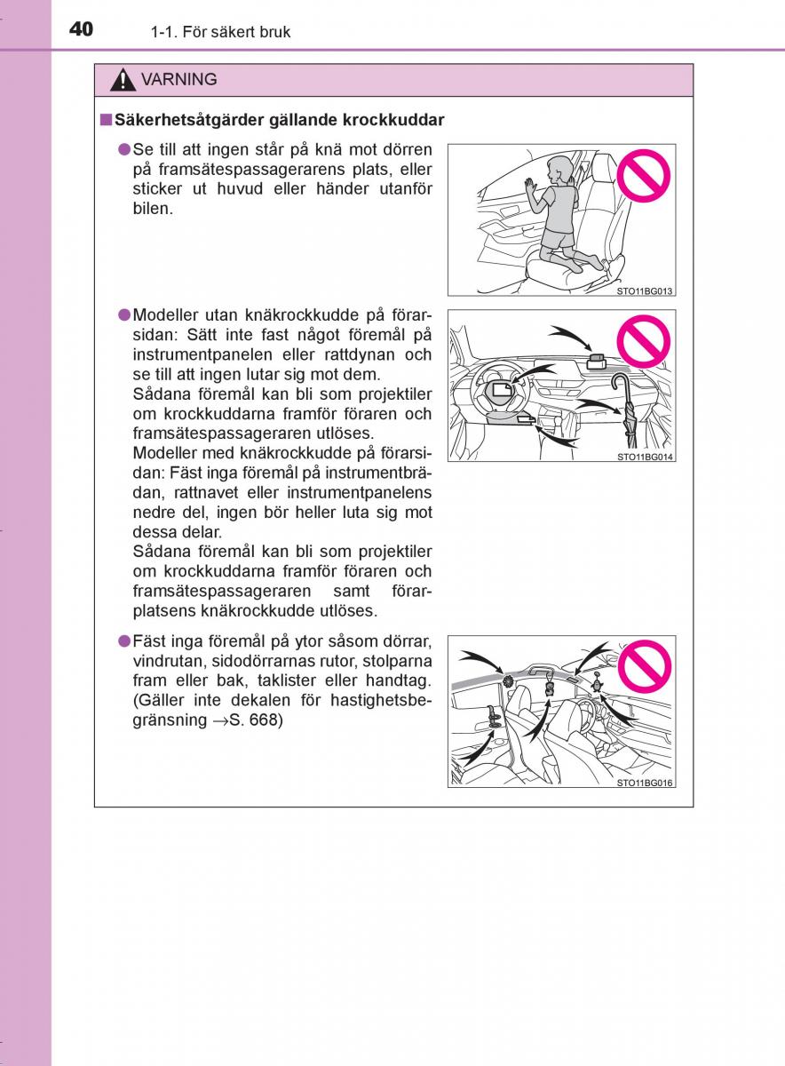 Toyota C HR instruktionsbok / page 40