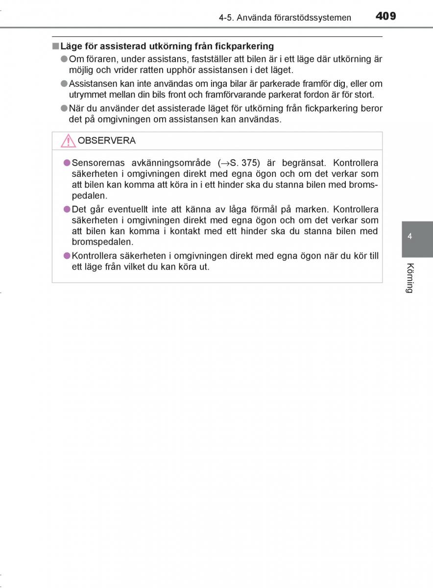 Toyota C HR instruktionsbok / page 409