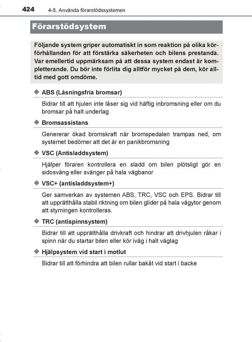 Toyota C HR instruktionsbok / page 424