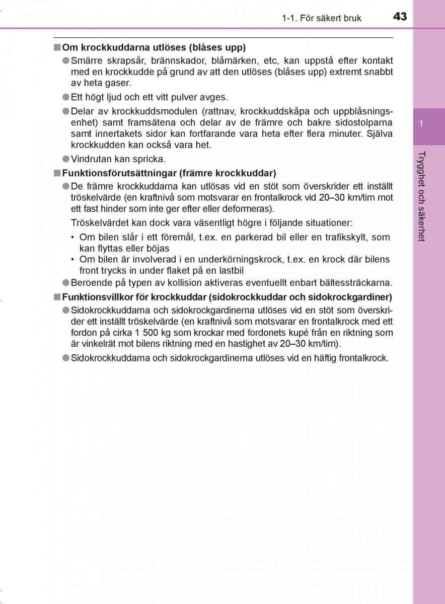 Toyota C HR instruktionsbok / page 43