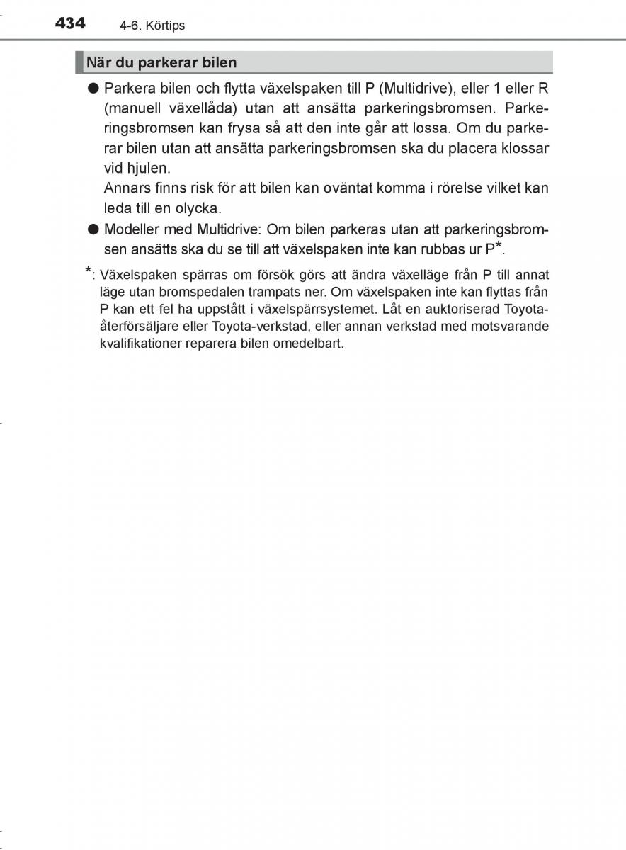 Toyota C HR instruktionsbok / page 434