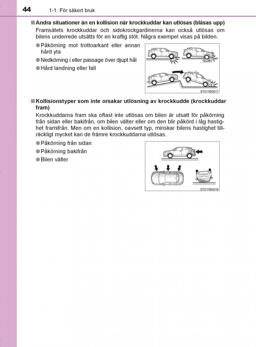 Toyota C HR instruktionsbok / page 44