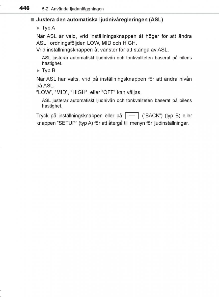 Toyota C HR instruktionsbok / page 446