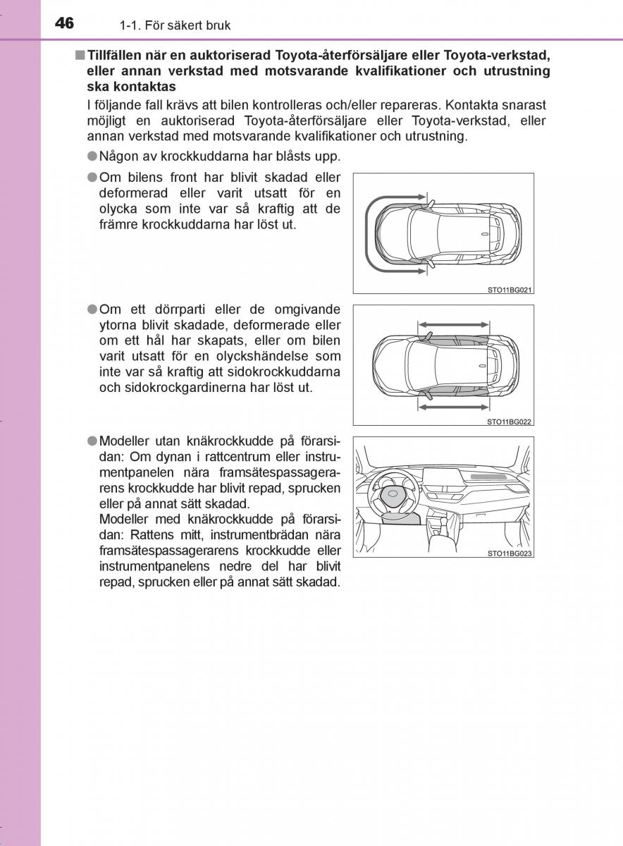 Toyota C HR instruktionsbok / page 46