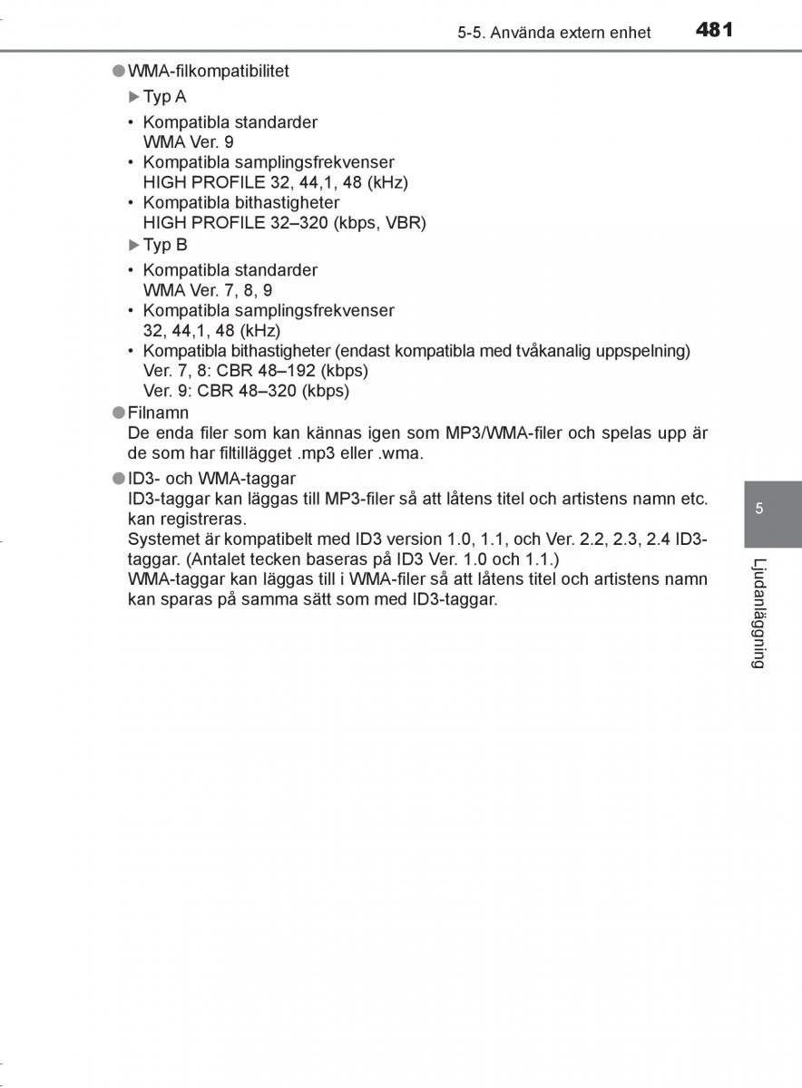 Toyota C HR instruktionsbok / page 481