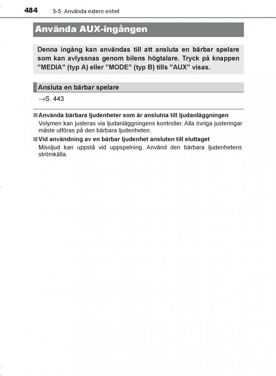 Toyota C HR instruktionsbok / page 484