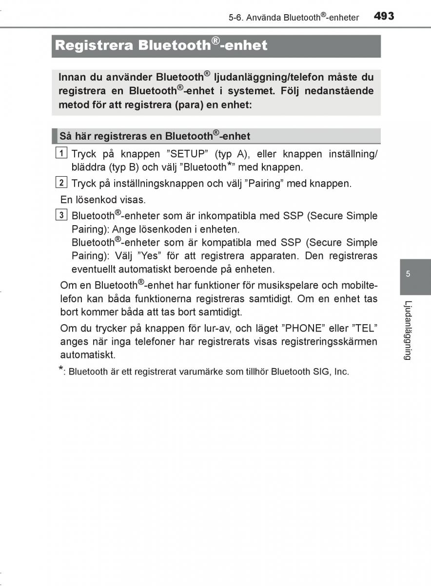 Toyota C HR instruktionsbok / page 493