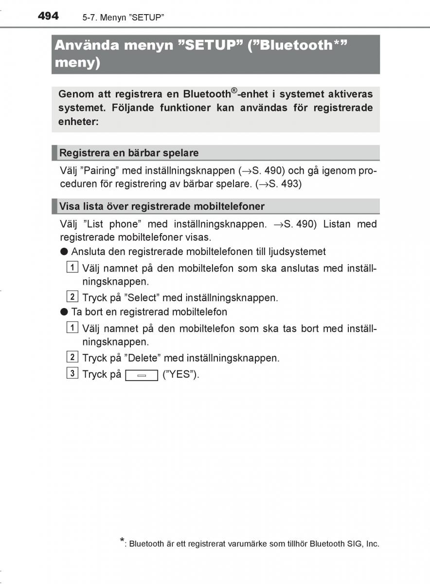 Toyota C HR instruktionsbok / page 494