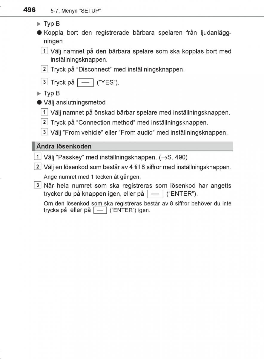 Toyota C HR instruktionsbok / page 496