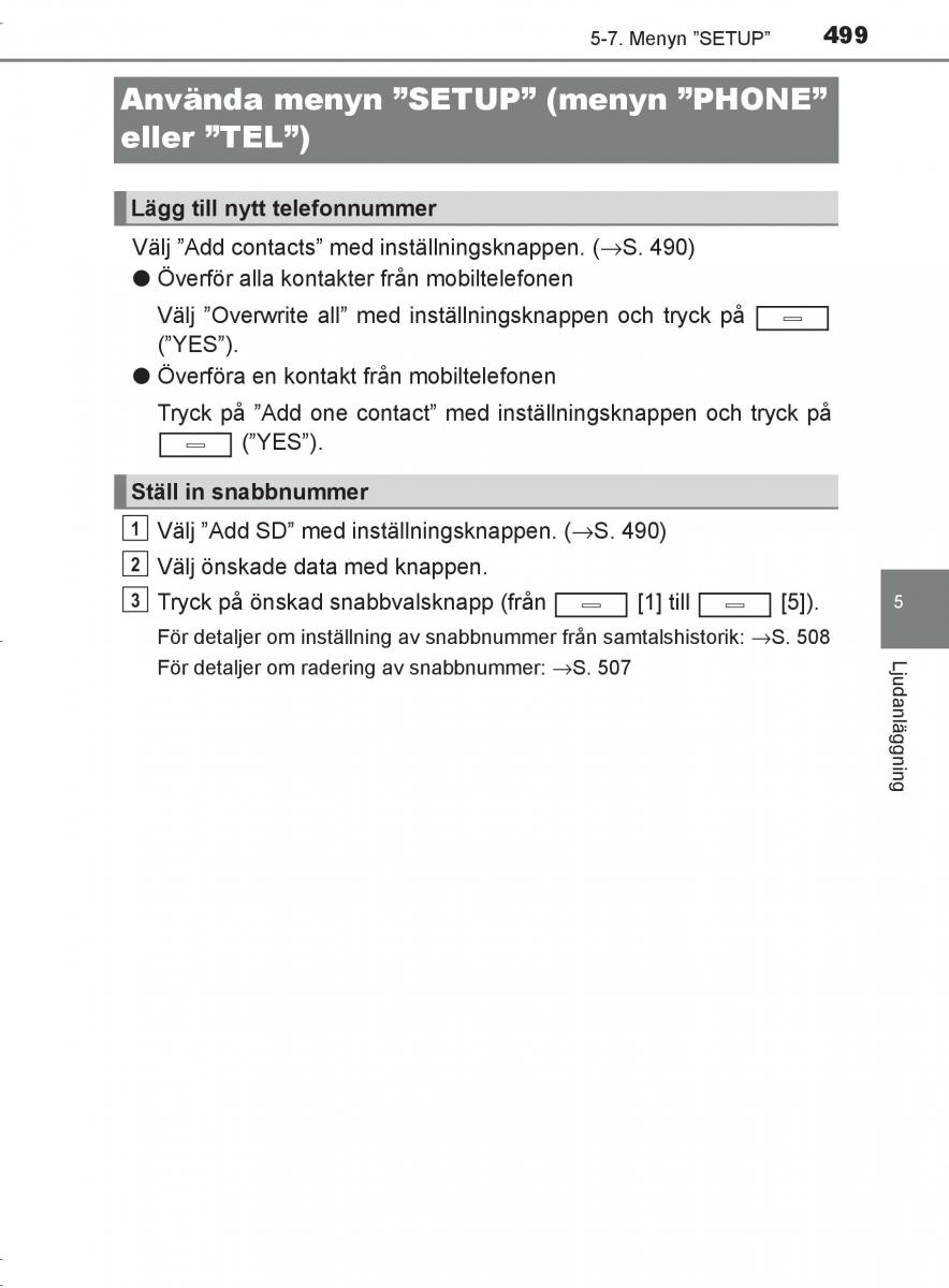 Toyota C HR instruktionsbok / page 499