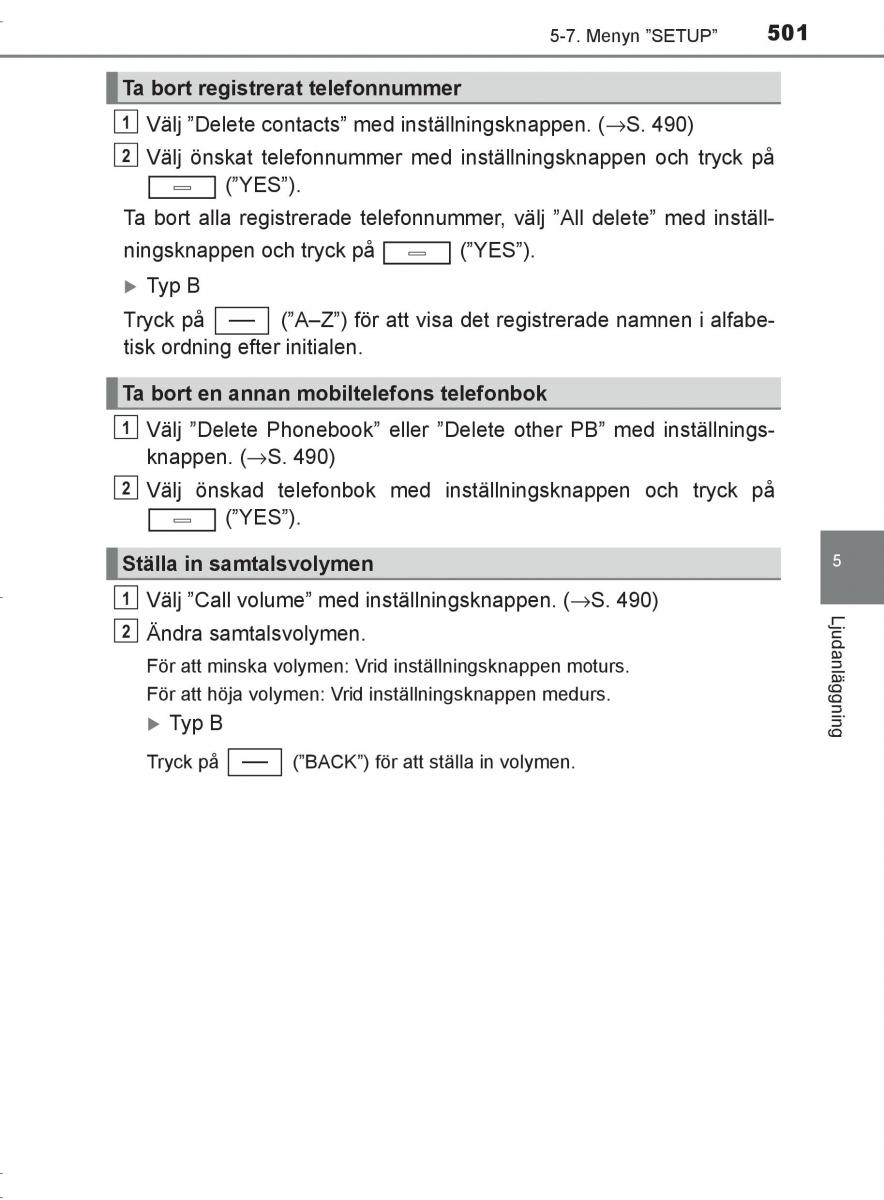 Toyota C HR instruktionsbok / page 501