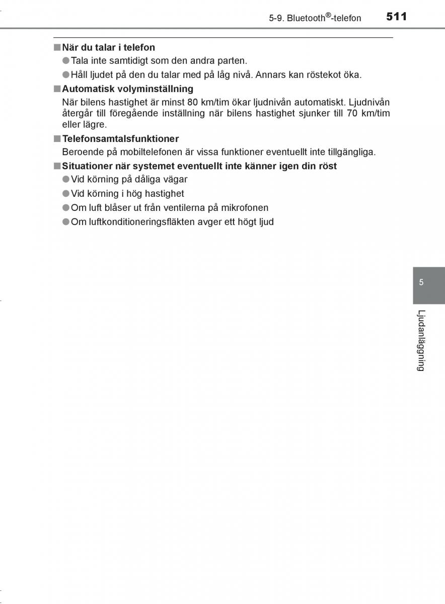 Toyota C HR instruktionsbok / page 511