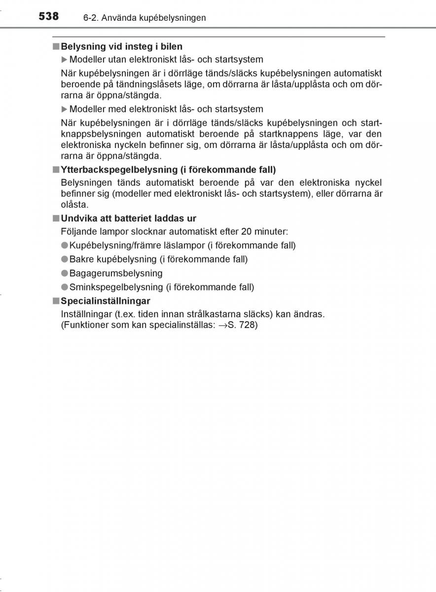 Toyota C HR instruktionsbok / page 538