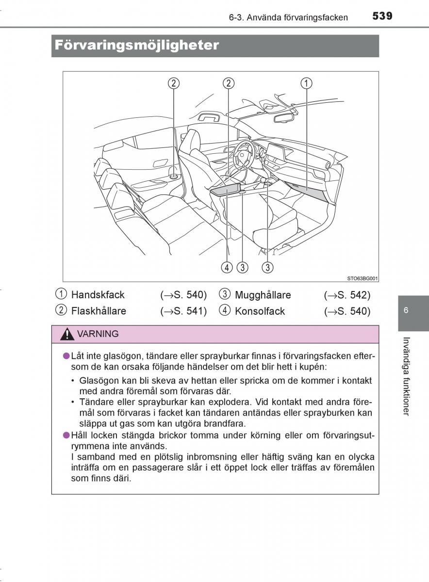 Toyota C HR instruktionsbok / page 539