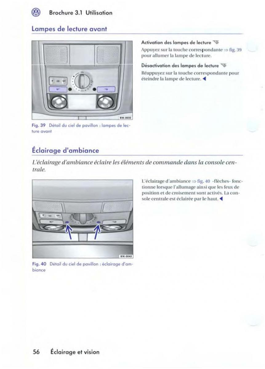 manuel du propriétaire VW Golf V 5 manuel du proprietaire / page 59