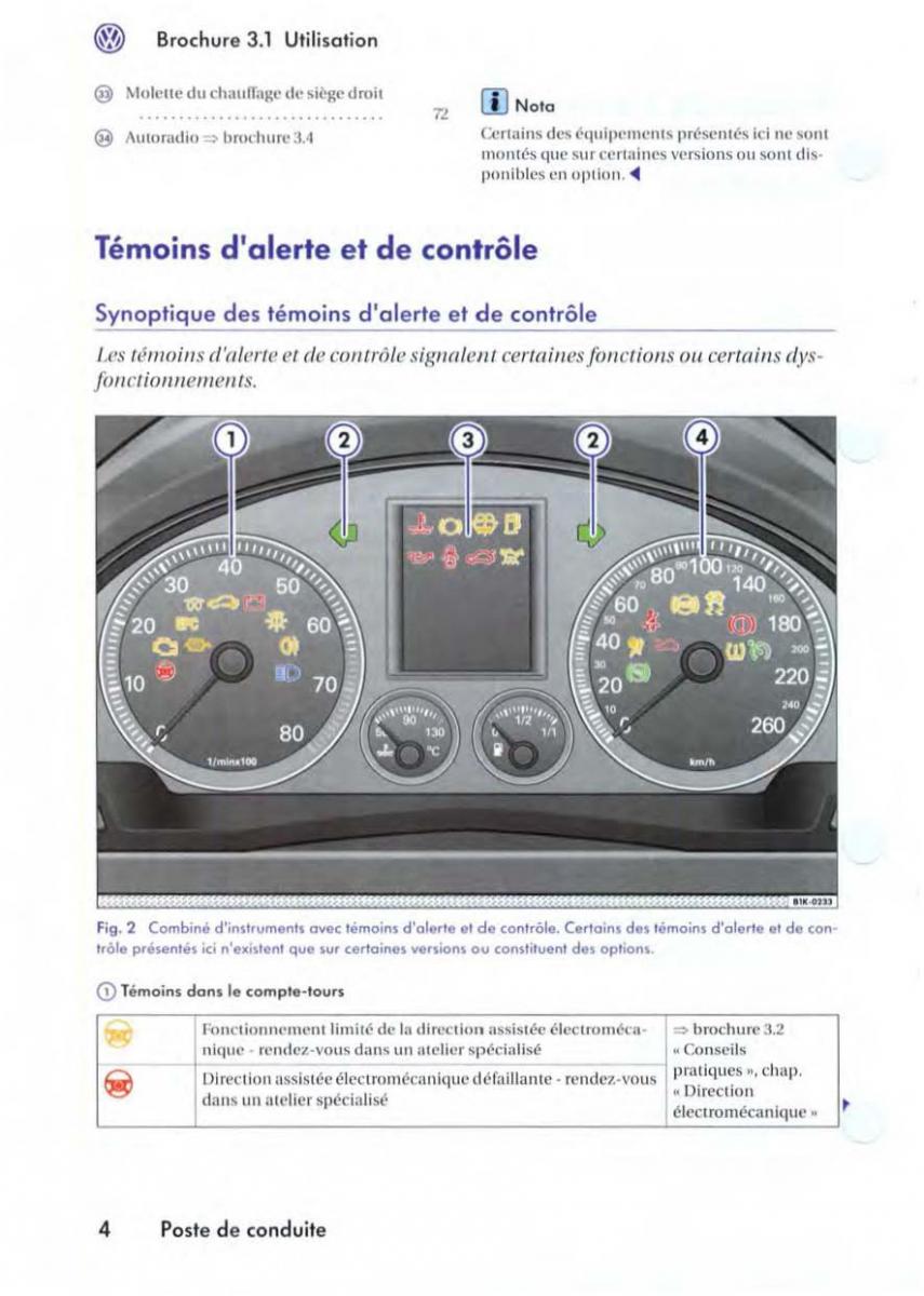 VW Golf V 5 manuel du proprietaire / page 7