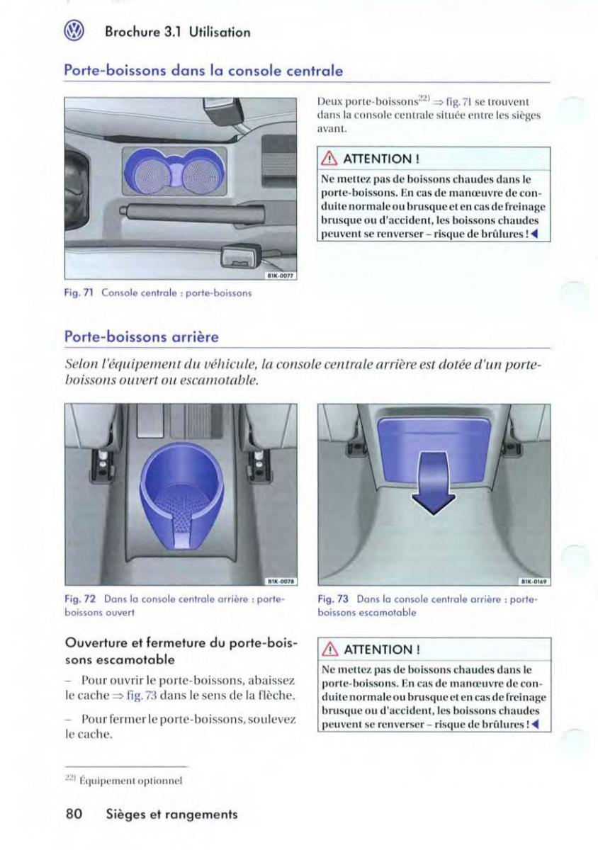 VW Golf V 5 manuel du proprietaire / page 84