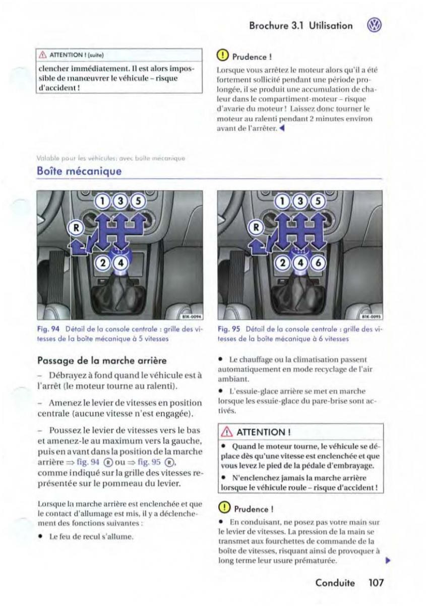 manuel du propriétaire VW Golf V 5 manuel du proprietaire / page 111