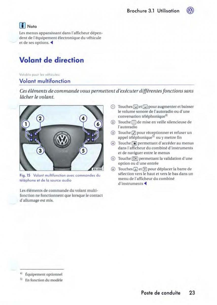 manuel du propriétaire VW Golf V 5 manuel du proprietaire / page 26