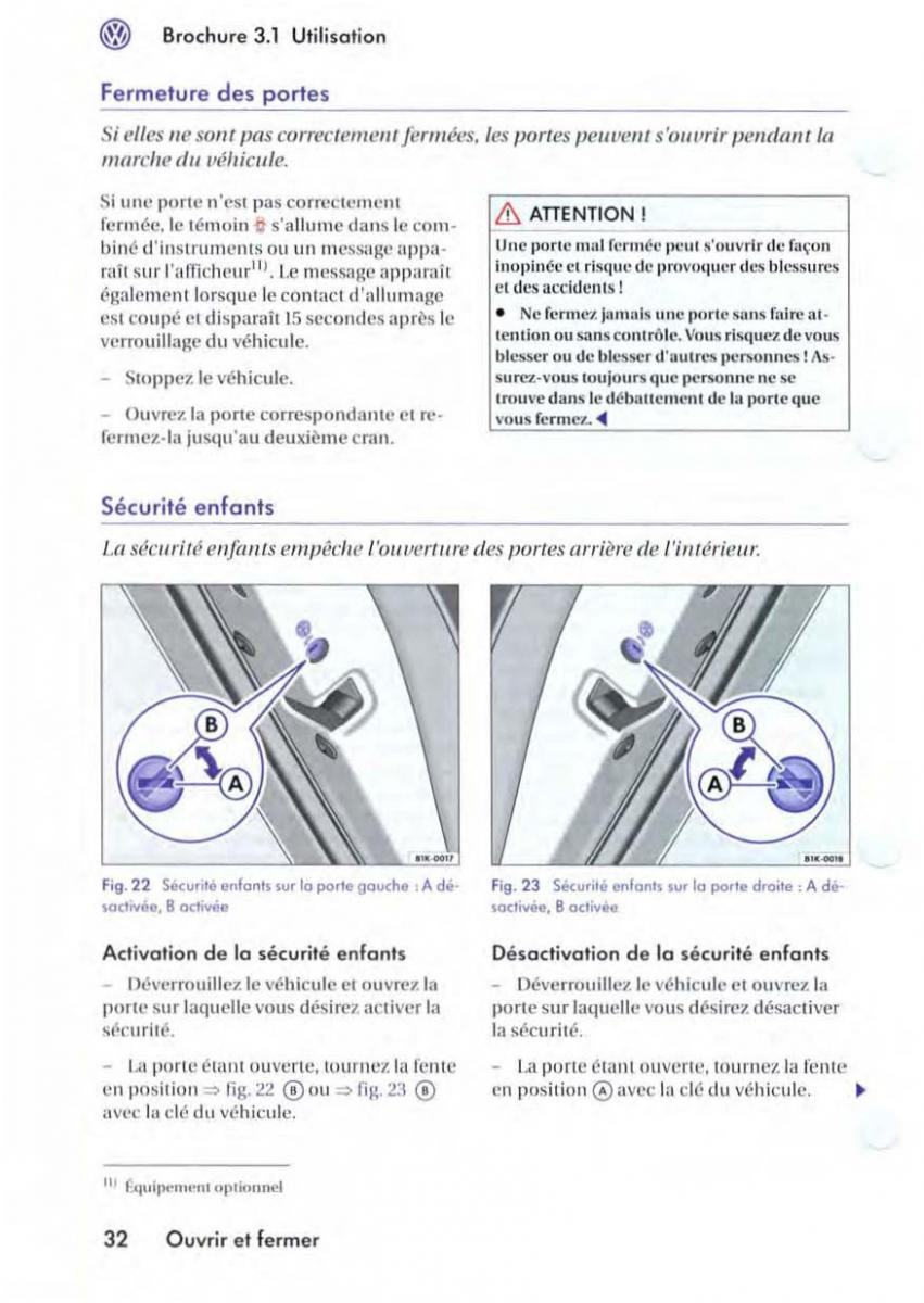 manuel du propriétaire VW Golf V 5 manuel du proprietaire / page 35