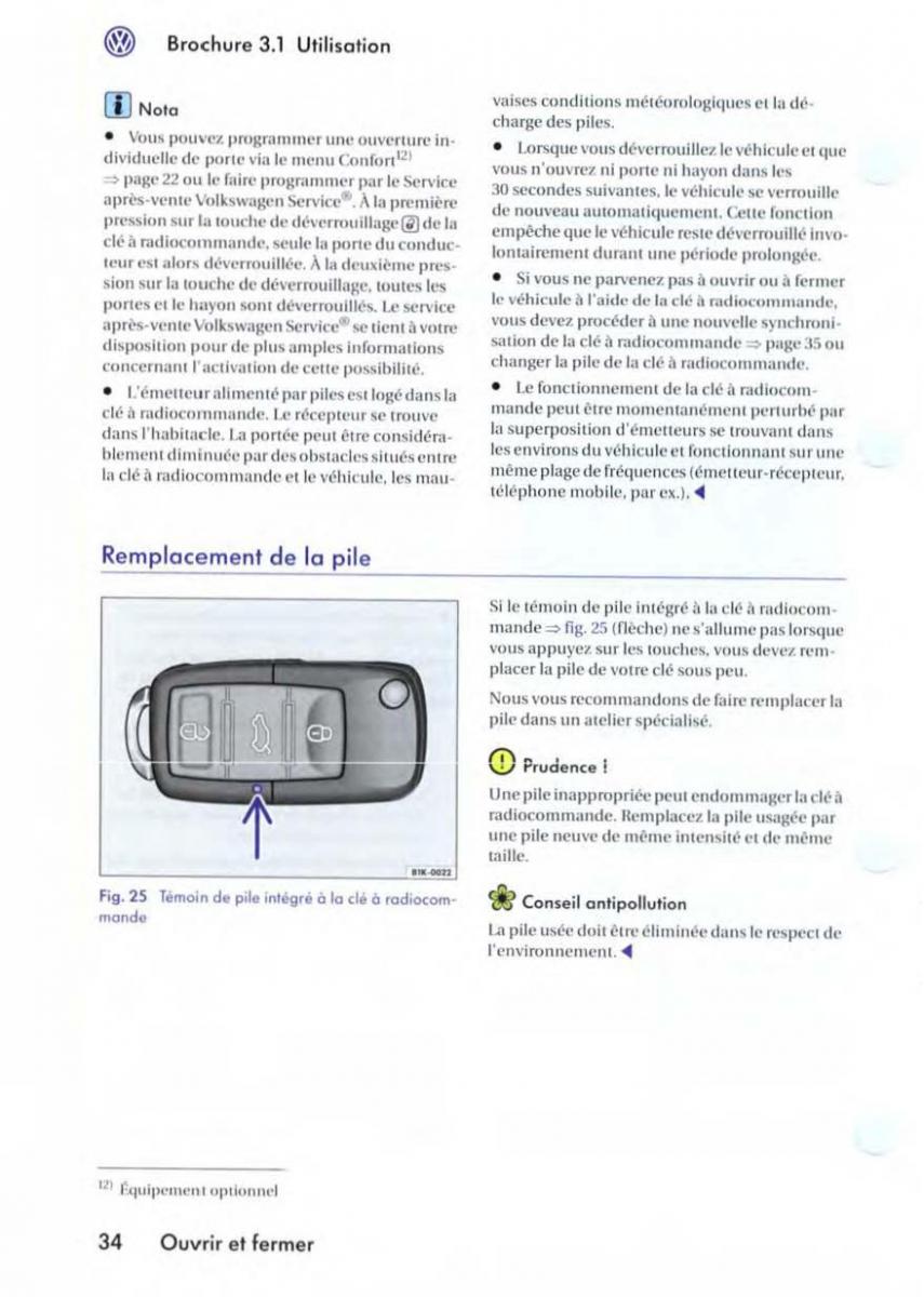 manuel du propriétaire VW Golf V 5 manuel du proprietaire / page 37