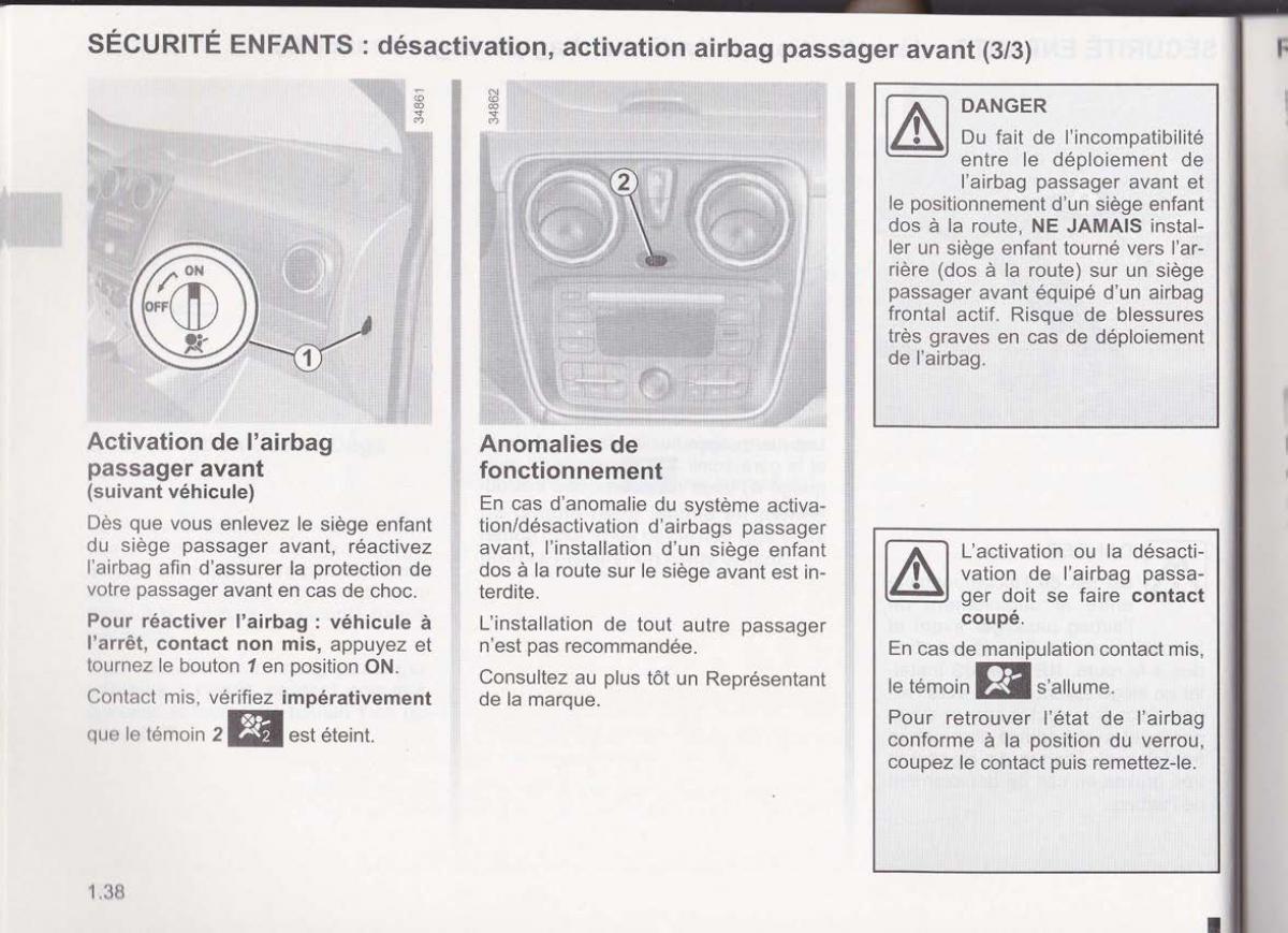 Dacia Lodgy manuel du proprietaire / page 40